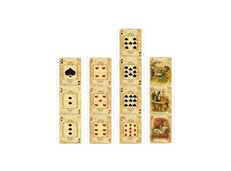 Vintage Deck Clubs Spades Card Washi Tape Hearts Alice Old Antique Diamonds