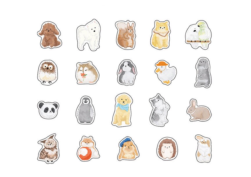 Baby Animal Stickers Clear Cute Adorable Puppy Bunny Etsy