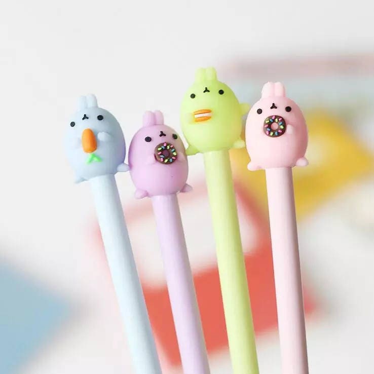 Molang Pens, Colorful Rabbits, Sweet Bunny, Carrot, Donut, Cookie, Pink  Bunny