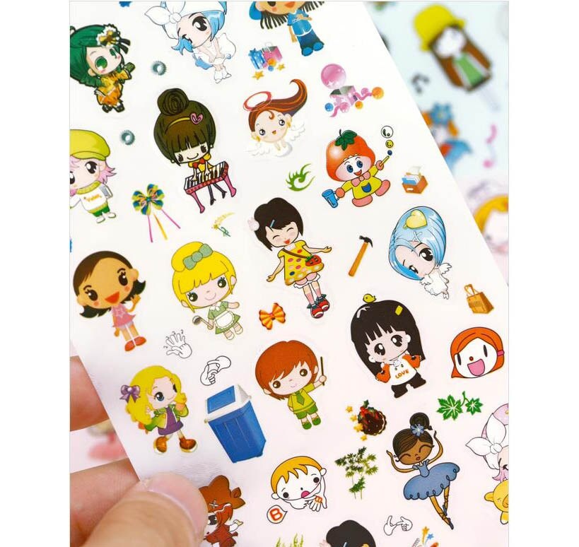 stickers 6 sheet set cute girl stationary journal scrapbooking