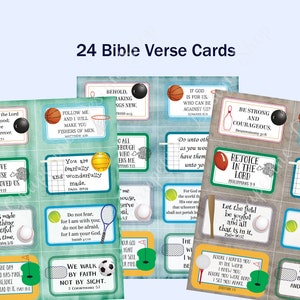 Schrift Speicherkarte - Jungen Schrift - Bibel Vers Karten - Sofort druckbar - Sport - Sonntagsschule Bibel Vers Karten - Kirche
