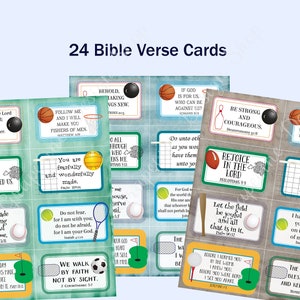 Sports Bible Verse Cards for Kids - Printable Memory Cards (PDF)