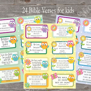 Scripture memory cards for kids. 24 Bible verse cards for Children. Instant printable.PDF. Easter gift. Bible verse for Sunday school church