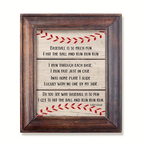 Baseball poem print - Little Boys Sports bedroom art - Baseball print - Baseball wall art - Instant download -digital wall art. Sports print