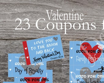 Valentine coupon book for boys - Boys coupons book - Printable Valentine. DIY Children's Valentine - Boys gift - Valentine day gift