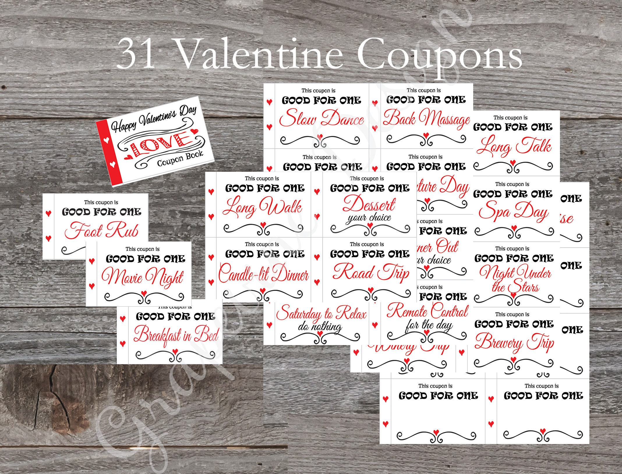 Love Coupon Book I Love You Gift Valentine Coupons - Etsy