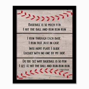 Baseball poem print Little Boys Sports bedroom art Baseball print Baseball wall art Instant download digital wall art. Sports print image 3
