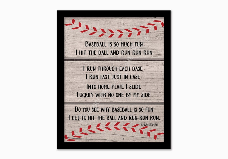 Baseball poem print Little Boys Sports bedroom art Baseball print Baseball wall art Instant download digital wall art. Sports print image 3