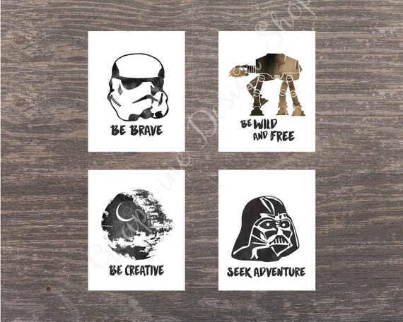 A Star Wars le gustan los estampados inspiradores. Decoracion de Star Wars para ninos.4 impresiones