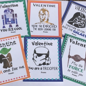 Kids Valentine cards Star Wars Valentine Cards Printable Valentine cards Childrens School Valentine cards Valentine cards for boys image 3