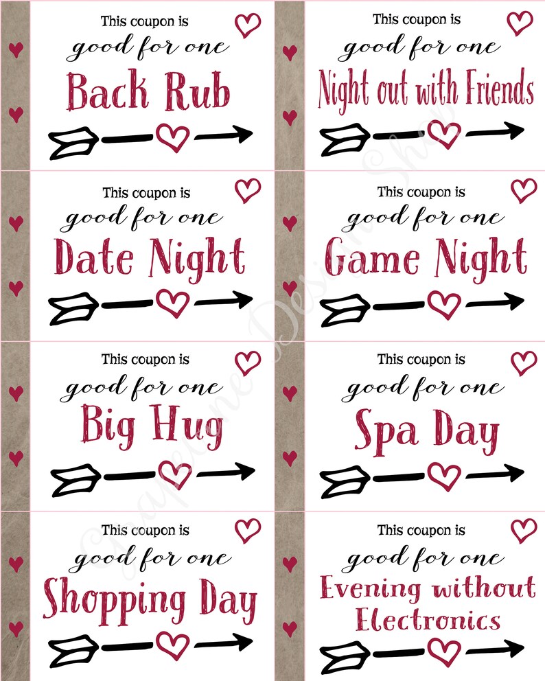 Love coupon book - Printable Anniversary coupon book - Gift for him - Date Night Ideas - Voucher book - Gift for Wife image 4