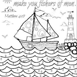 Bible verse coloring pages Beach prints Scripture coloring page Instant printable Kid or Adult coloring sheet Ocean coloring page image 2