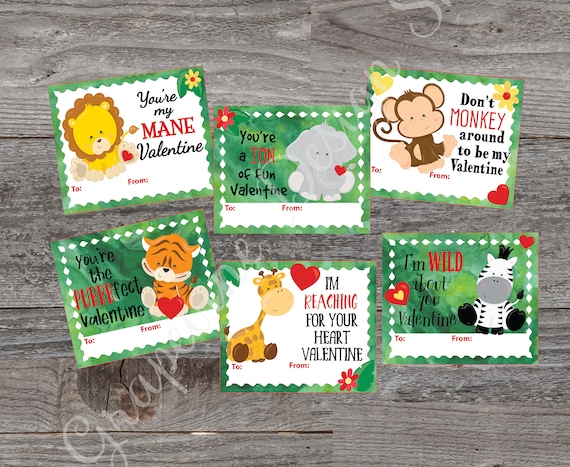 Valentines for Kids  Safari Animal Valentine Cards  Lion