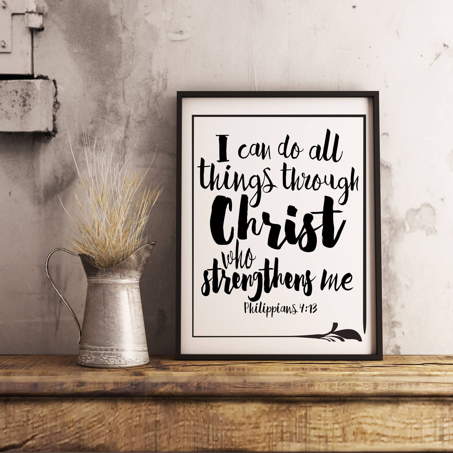 I Can Do All Things Through Christ Print. Phil 413 Bible Etsy