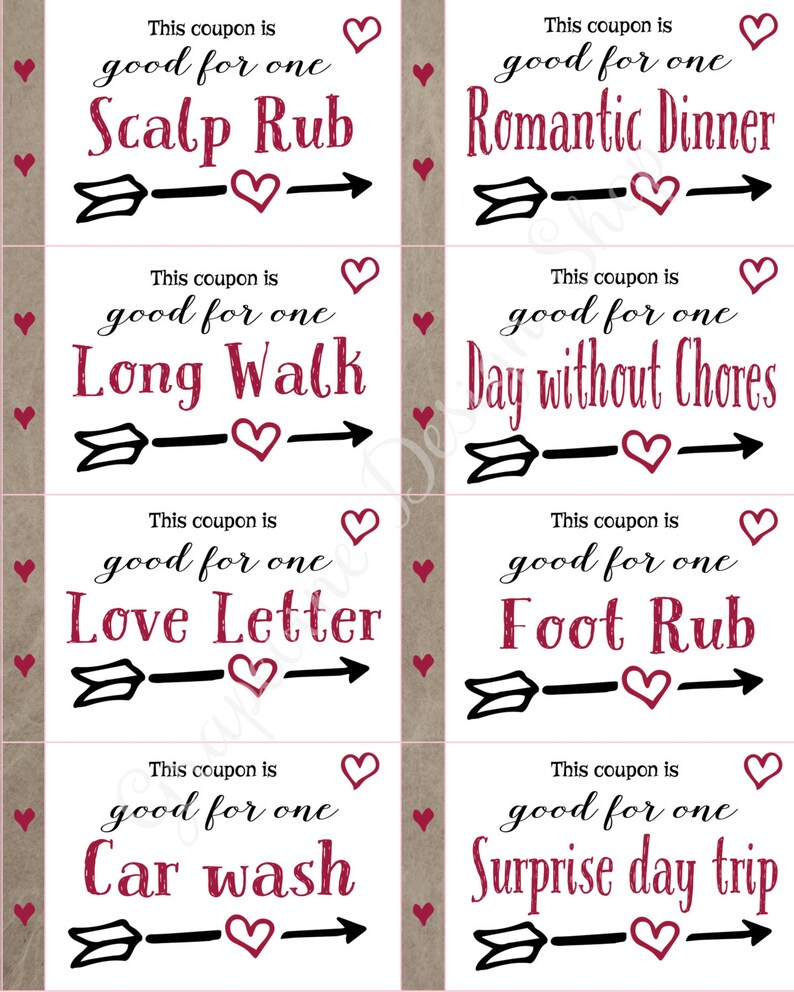 Love coupon book - Printable Anniversary coupon book - Gift for him - Date Night Ideas - Voucher book - Gift for Wife image 3
