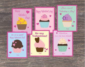 Kids Valentine card - Valentines day card - Instant Printable Valentine - Sweet Valentine card - Girl Valentine Cards - Classroom Valentines