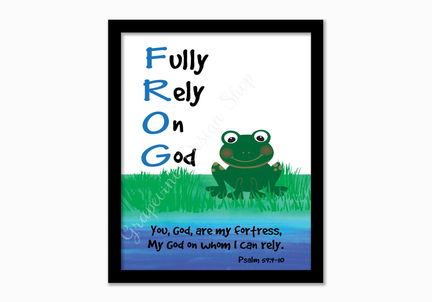 FROG Fully Rely on God. Psalm 59910. 2 Color Options Etsy