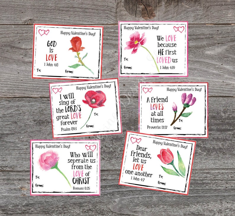 Kids Valentines Card - Bible Verse Valentine Cards - Printable ...