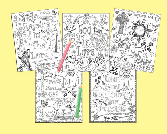 bible verse coloring pages scripture coloring pages set of etsy