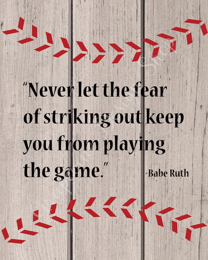 Baseball Print - Baseball Quote - Babe Ruth Quote - Instant Download ...