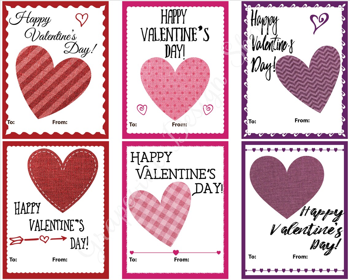 Valentine Cards for Kids Classroom Valentine Printable | Etsy