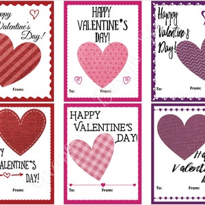 Valentine cards for kids Classroom Valentine Printable Valentines day cards Childrens Valentine cards for school DIY Valentine cards image 2