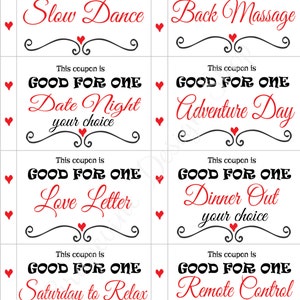Love coupon book - Anniversary Coupons (PDF) - DIY - Husband gift - Wife gift - Birthday image 3