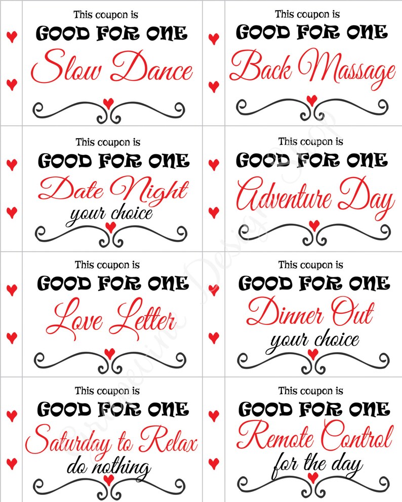 Love coupon book - Anniversary Coupons (PDF) - DIY - Husband gift - Wife gift - Birthday image 3