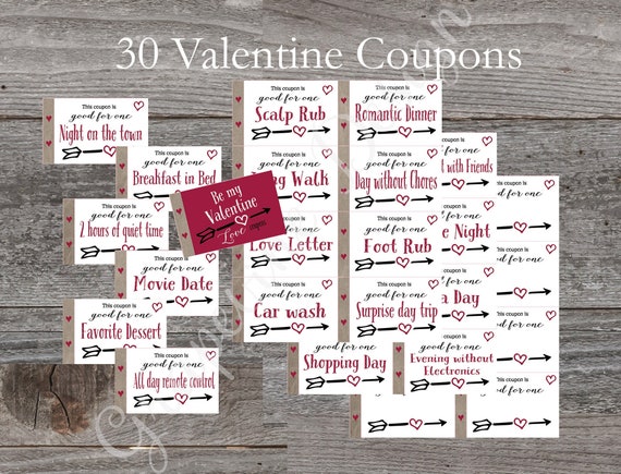Love coupon book - Printable Valentine coupon book - Gift for him - Date Night Ideas - Voucher book - Gift for Wife