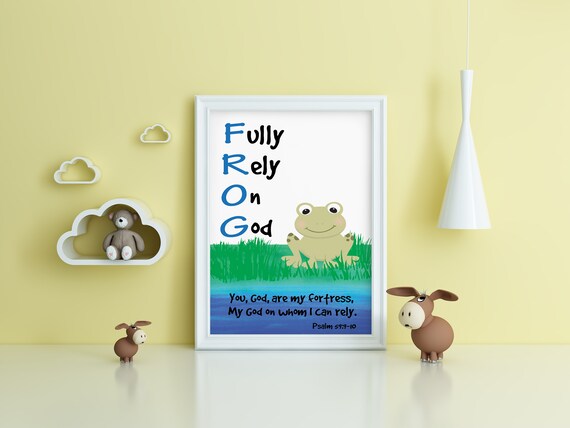FROG Fully rely on God. Psalm 59:9-10. 2 color options | Etsy