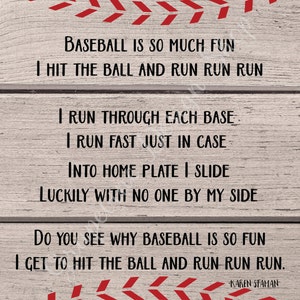 Baseball poem print Little Boys Sports bedroom art Baseball print Baseball wall art Instant download digital wall art. Sports print image 2