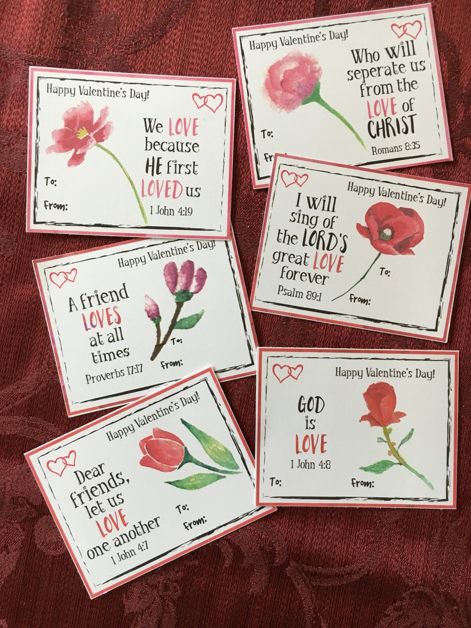 Kids Valentines Card - Bible Verse Valentine Cards - Printable ...