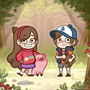 Gravity Falls Vinyl Stickers (clear), 2.5-2.6&quot;