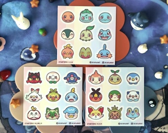 Poke Starters Vinyl Sticker Sheet (Homemade) 3" x 3"