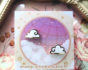Cloud Filler Enamel Pins, ~0.5"