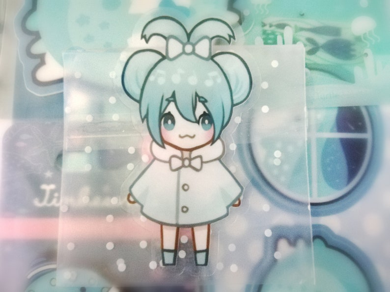 Expressionless Chibi Sticker Mascot Chibi Vinyl Stickers (clear) - Etsy