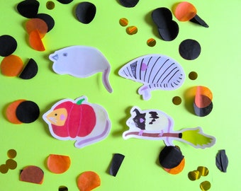 Halloween Rat Stickers: Hand-Drawn Spooky Decals