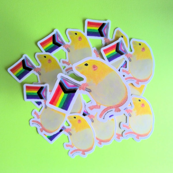 Pride Stickers Rat Pride Flag Stickers Pride Month Gifts Gay Rat Stickers Pet Rat Stickers Funny Pride Stickers Handdrawn Sticker LGBTQ