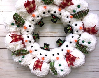 pix Pom Pom Christmas Wreath Ideas pom pom wreath etsy