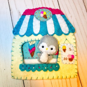 Finished Noialand Ice Cream Shop and Penguin Felt Quiet Book