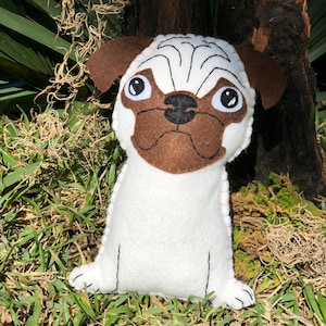 Felt Pug Plush Animal Toy