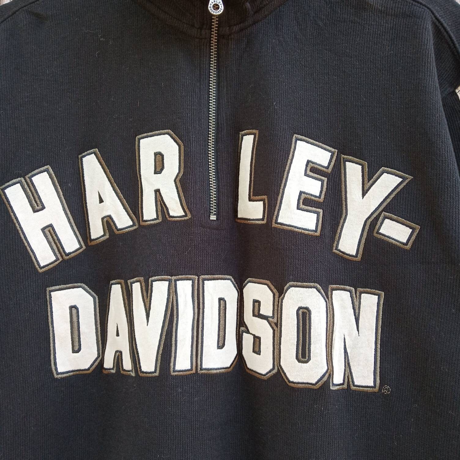 Rare!! Harley Davidson Motorcycle Half Zipper Big Logo Rare!! Harley Davidson Motorcycle Half Zipper Big Logo