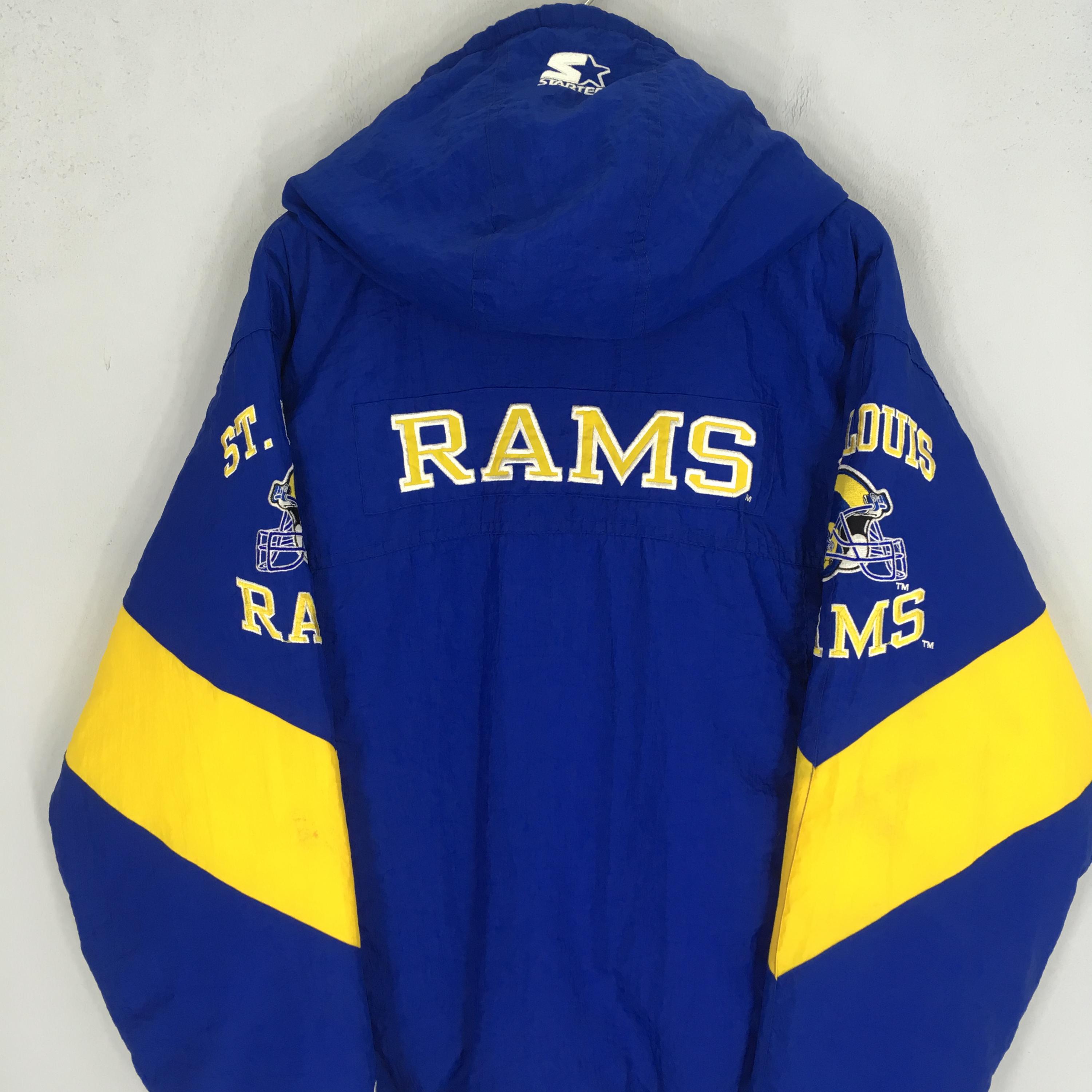 Vintage 90's St. Louis Rams Football Blue Bomber Jacket Xlarge St