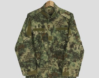 Vintage Military Field Jacket Camouflage Small Utility Pocket Army Combat Style Battle Jacket Tactical Woodlands Outdoor Army Coat Size S