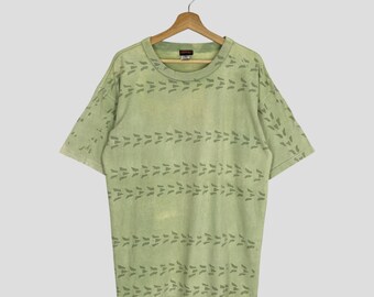 Maglietta vintage anni '90 Gramicci Usa con grafica verde sbiadito, taglia M. Maglietta girocollo Gramicci Streetwear Outdoor.