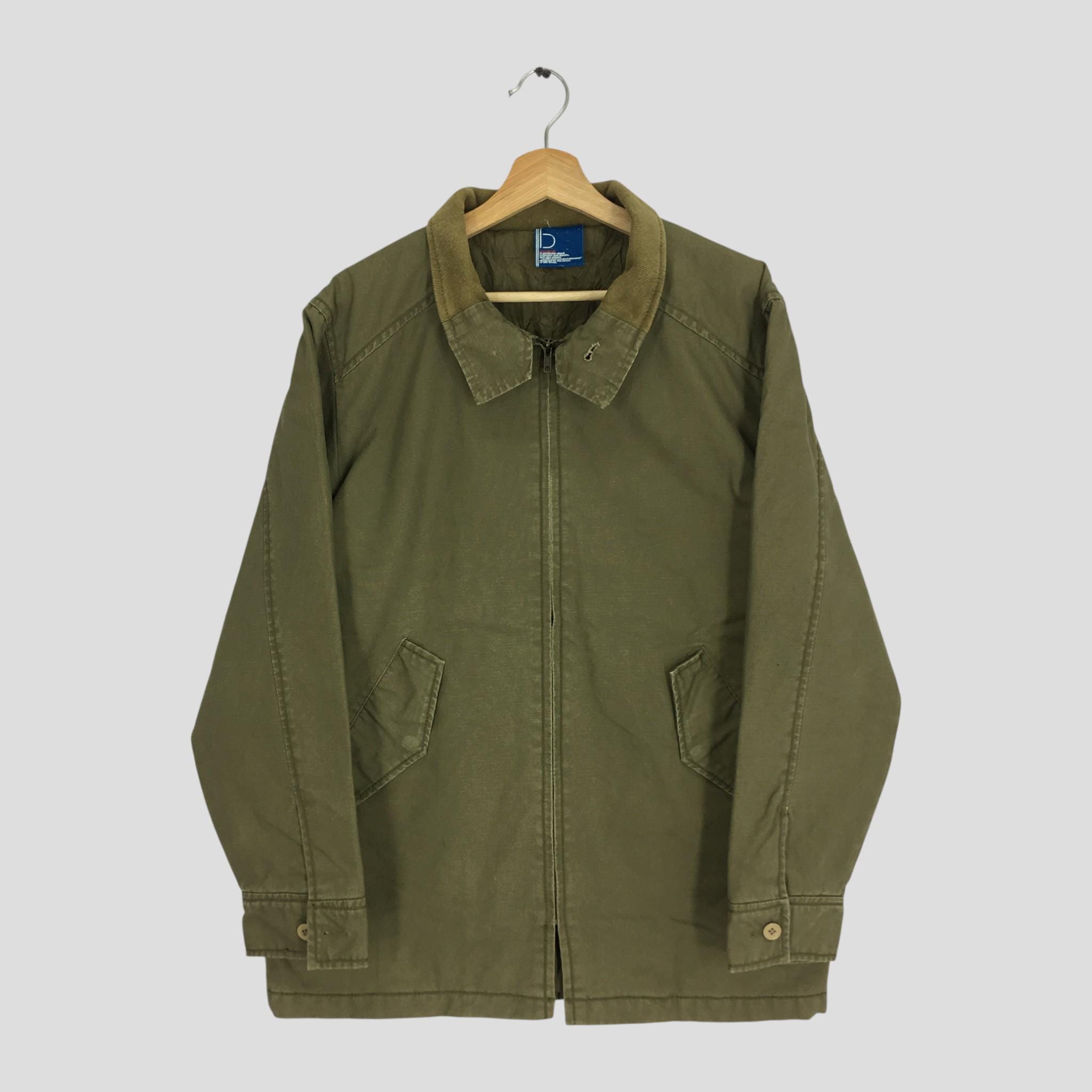 オリーブグリーン フルジップジャケット Vintage Rageblue Japanese Workers Olive Green Jacket Large