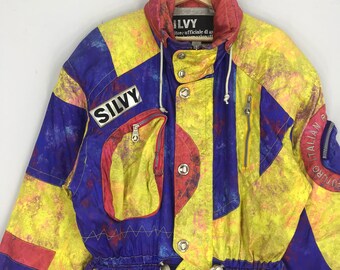 Vintage 90s Silvy Bomber Jacket Ski Gear Colourblock Winter