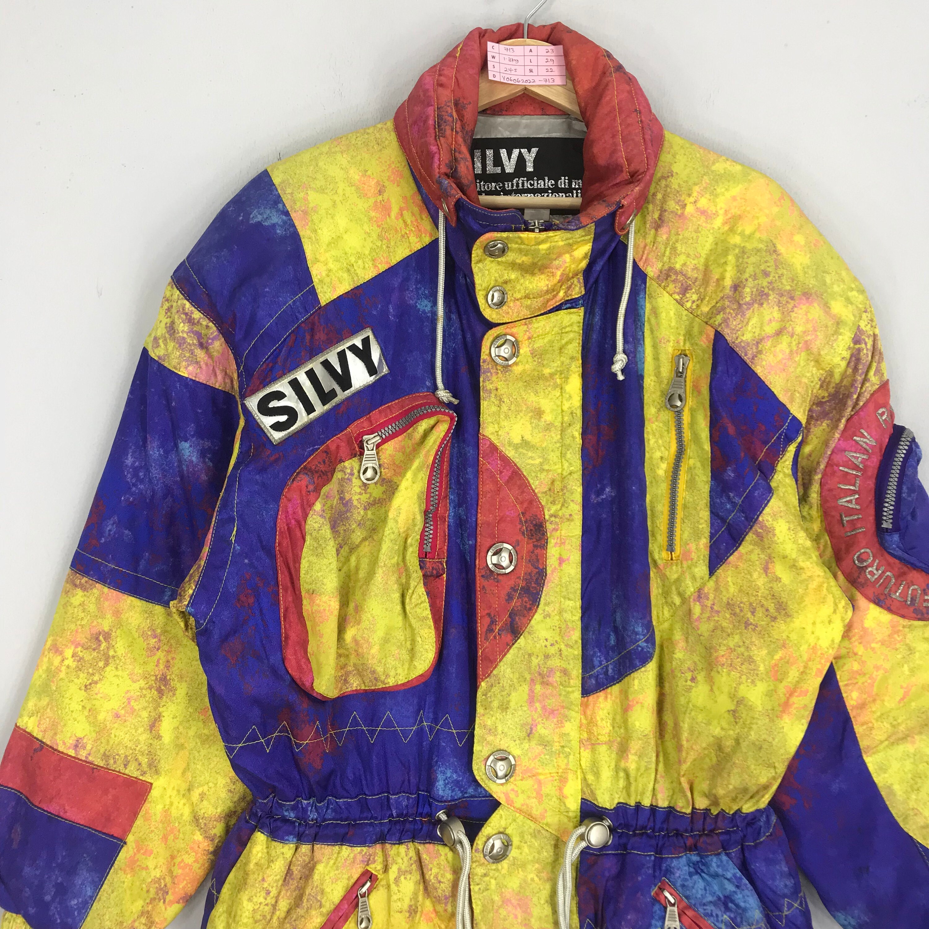 Vintage 90s Silvy Bomber Jacket Ski Gear Colourblock Winter