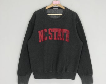 pulls vintage NC State Pull de l'État de Caroline du Nord Pull ras du cou de l'État de Caroline du Nord Logo de l'Université d'État de Caroline du Nord Taille L
