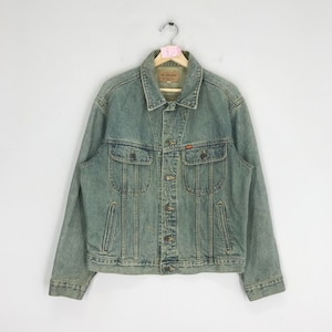 Vintage 90s GLHeart Japan Denim Jeans Trucker Jacket Button Down Denim Jacket Faded Blue Jean Stylish Jacket Double Pocket Coat Size M